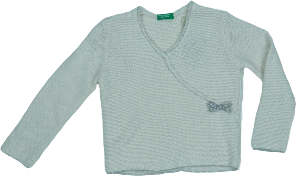 Fehér Benetton Kötött pulcsi EU 104 / UK 4 év / US 4T/XS