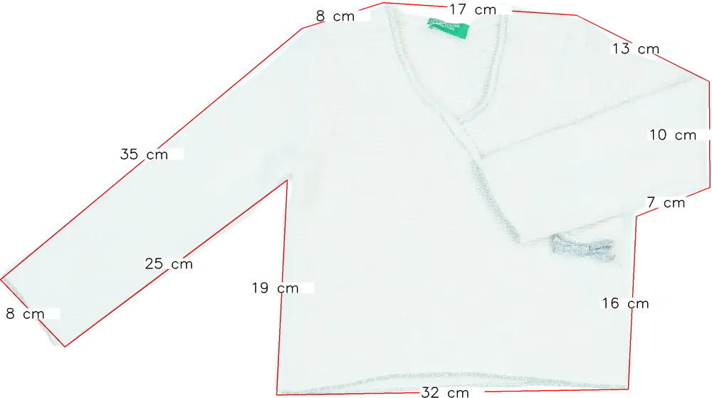 Fehér Benetton Kötött pulcsi EU 98 / UK 3 év / US 3T