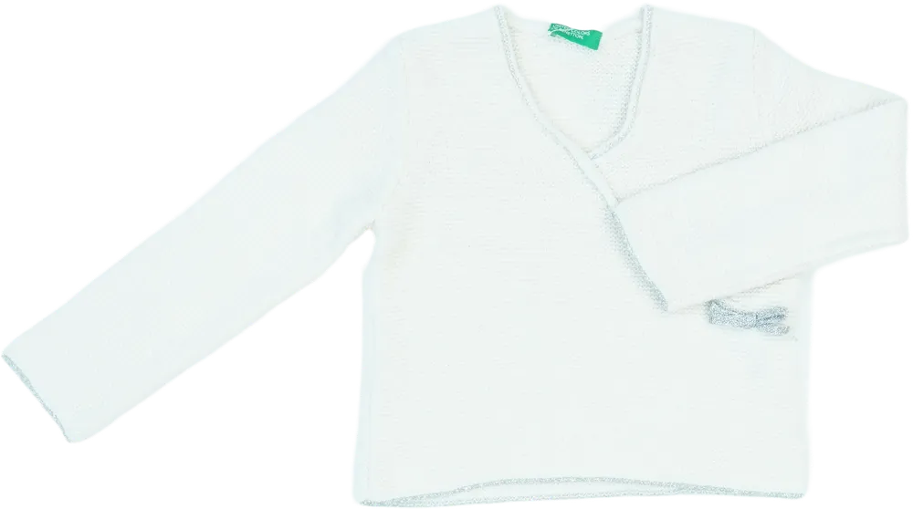 Fehér Benetton Kötött pulcsi EU 98 / UK 3 év / US 3T