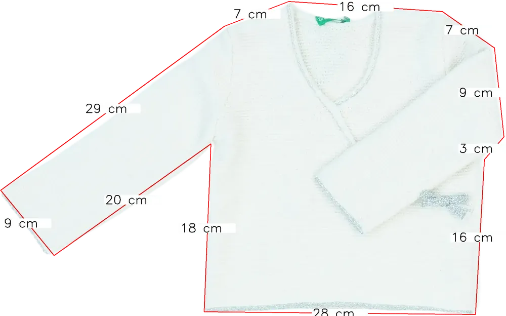 Fehér Benetton Kötött pulcsi EU 86 / UK 12-18 hónap / US 18 hónap