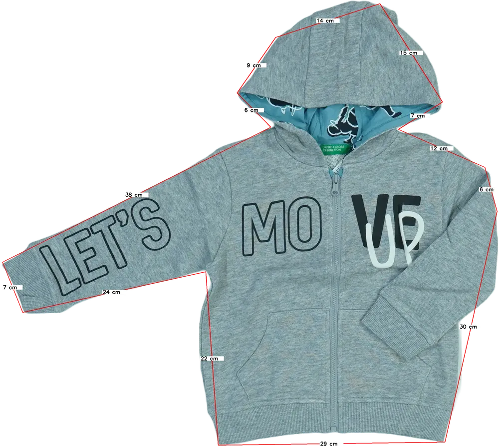 Szürke Benetton Kapucnis pulóver EU 98 / UK 3 év / US 3T