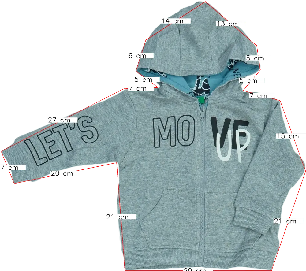 Szürke Benetton Kapucnis pulóver EU 92 / UK 2 év / US 2T