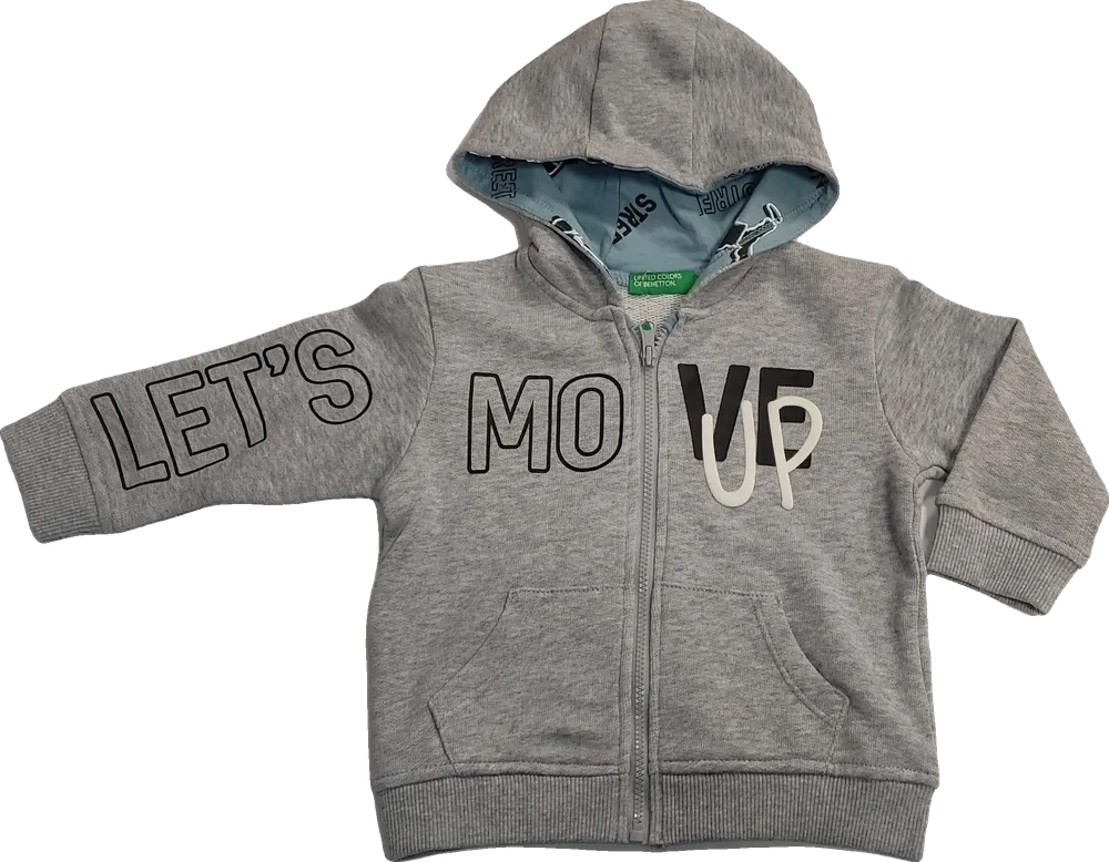 Szürke Benetton Kapucnis pulóver EU 74 / UK 6-9 hónap / US 6-9 hónap