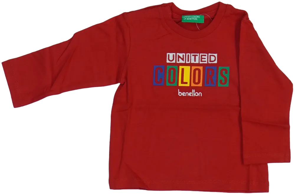 Piros Benetton Hosszú ujjú felső EU 80 / UK 9-12 hónap / US 12 hónap