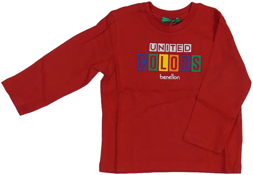 Piros Benetton Hosszú ujjú felső EU 86 / UK 12-18 hónap / US 18 hónap
