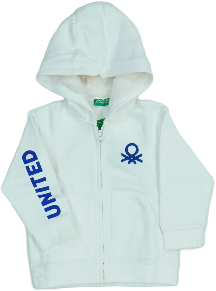 Fehér Benetton Kapucnis pulóver EU 86 / UK 12-18 hónap / US 18 hónap