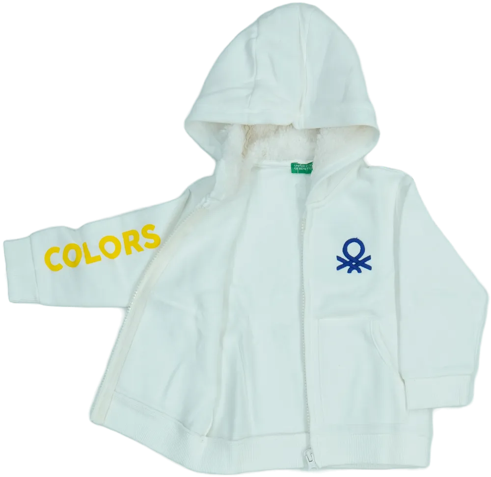 Fehér Benetton Kapucnis pulóver EU 86 / UK 12-18 hónap / US 18 hónap