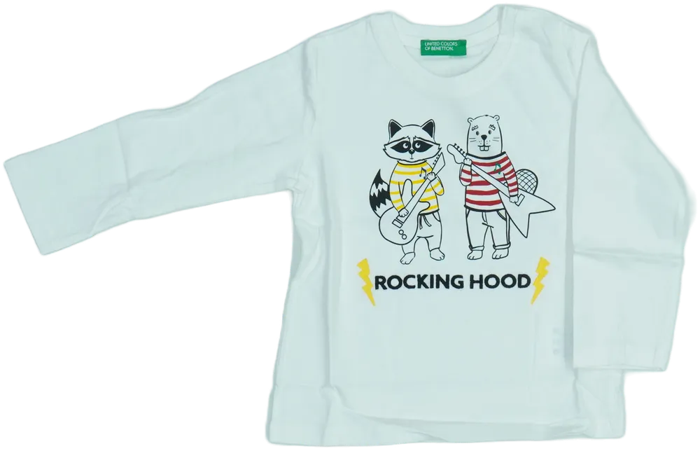 Fehér Benetton Hosszú ujjú felső EU 86 / UK 12-18 hónap / US 18 hónap