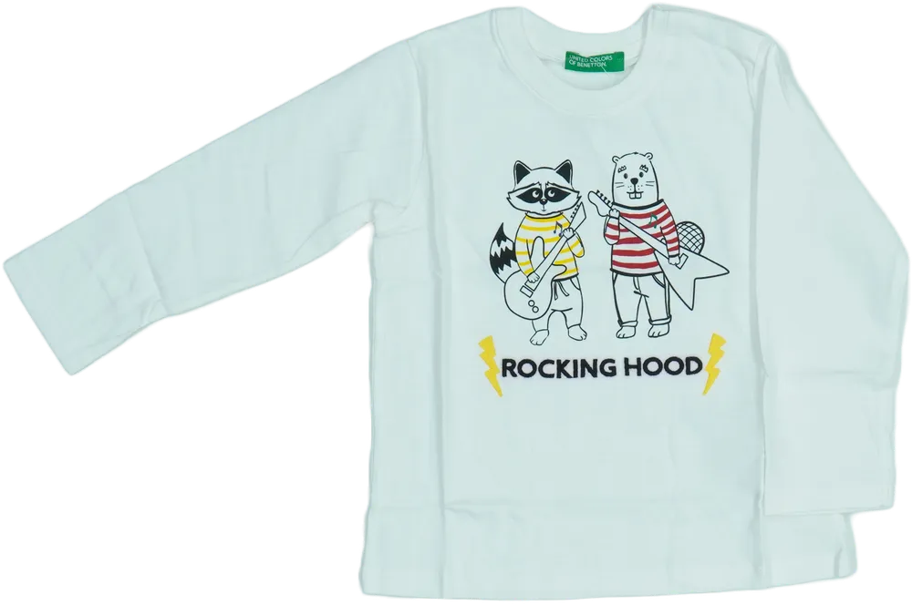 Fehér Benetton Hosszú ujjú felső EU 92 / UK 2 év / US 2T