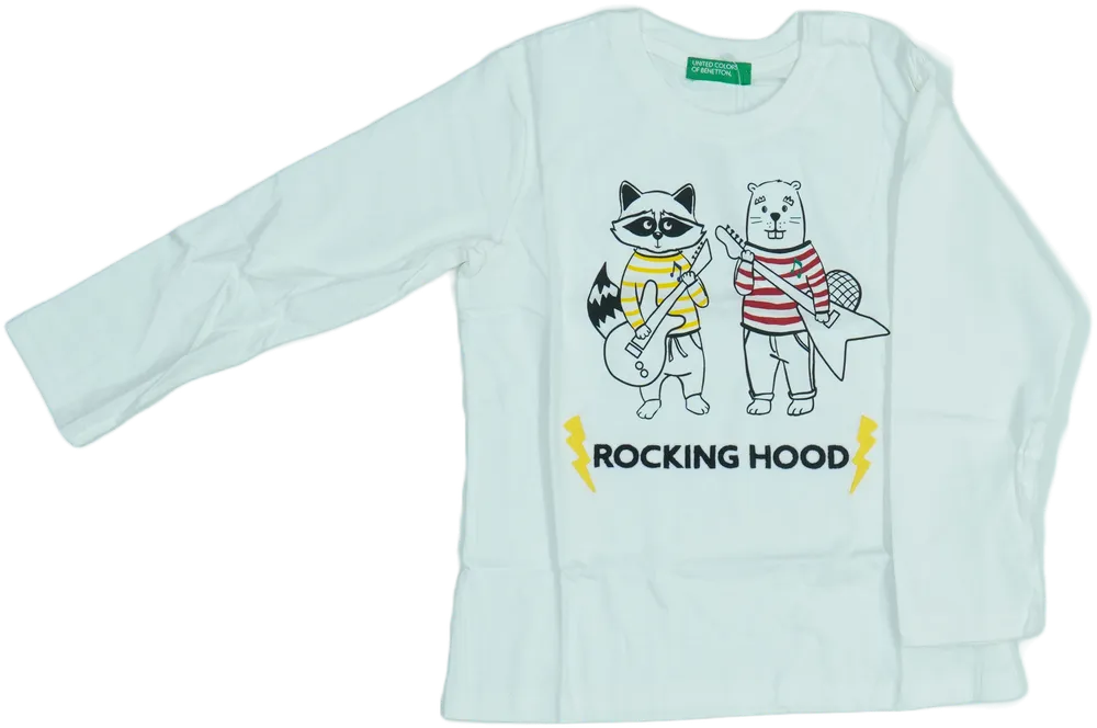 Fehér Benetton Hosszú ujjú felső EU 98 / UK 3 év / US 3T