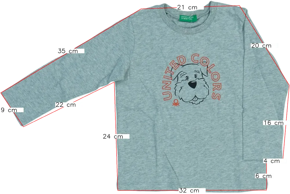 Szürke Benetton Hosszú ujjú felső EU 92 / UK 2 év / US 2T