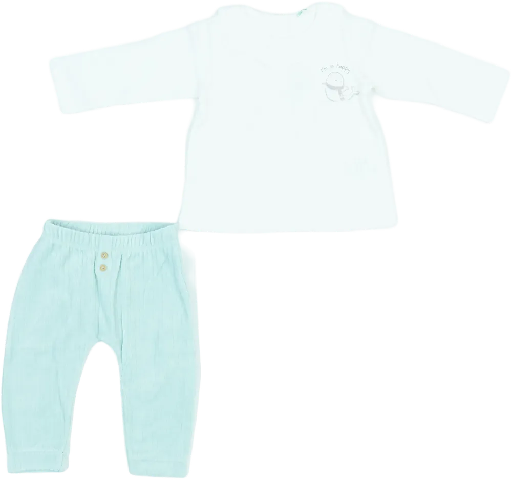 Fehér Benetton 2 részes szett - Felsőruházat és nadrág EU 74 / UK 6-9 hónap / US 6-9 hónap