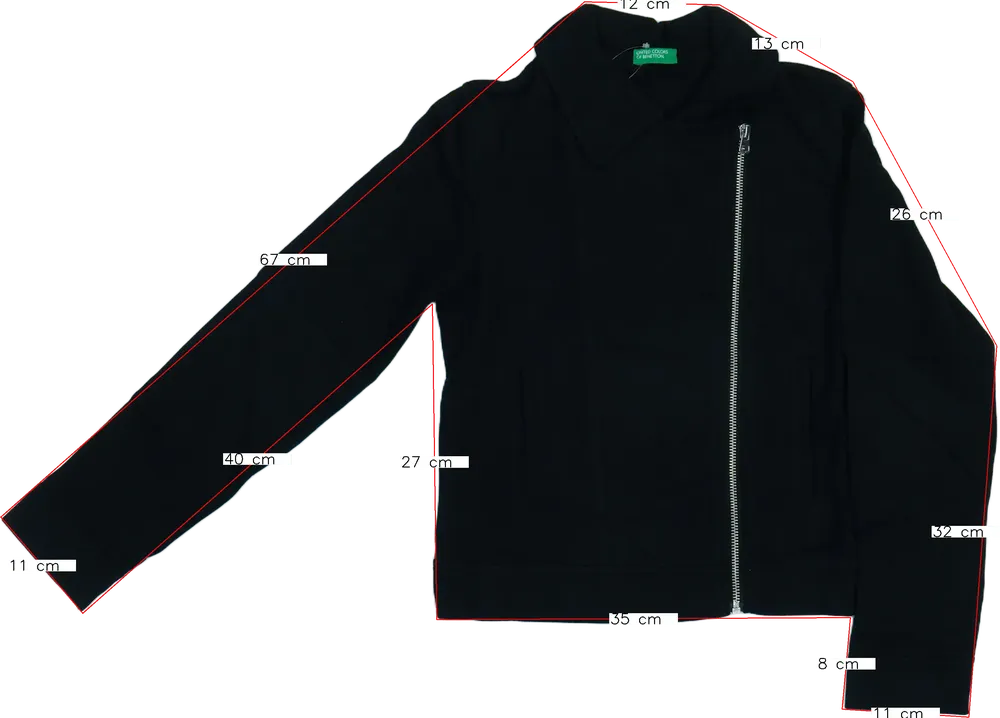 Fekete Benetton Dzseki EU 152 / UK 12 év / US 12 év/L