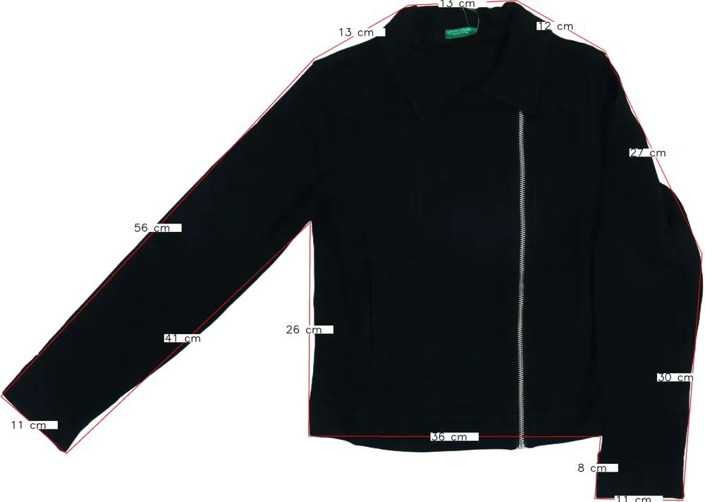 Fekete Benetton Dzseki EU 152 / UK 12 év / US 12 év/L