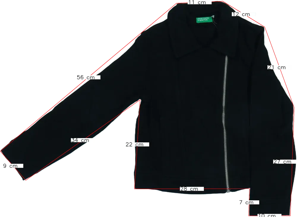 Fekete Benetton Dzseki EU 128 / UK 8 év / US 8 év/M