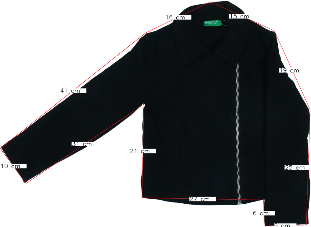 Fekete Benetton Dzseki EU 122 / UK 7 év / US 7 év/M
