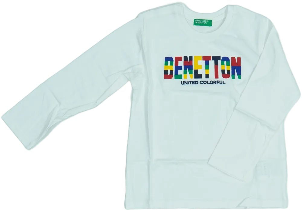 Fehér Benetton Hosszú ujjú felső EU 104 / UK 4 év / US 4T/XS
