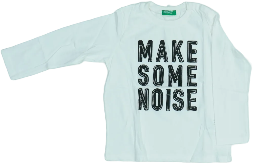 Fehér Benetton Hosszú ujjú felső EU 104 / UK 4 év / US 4T/XS