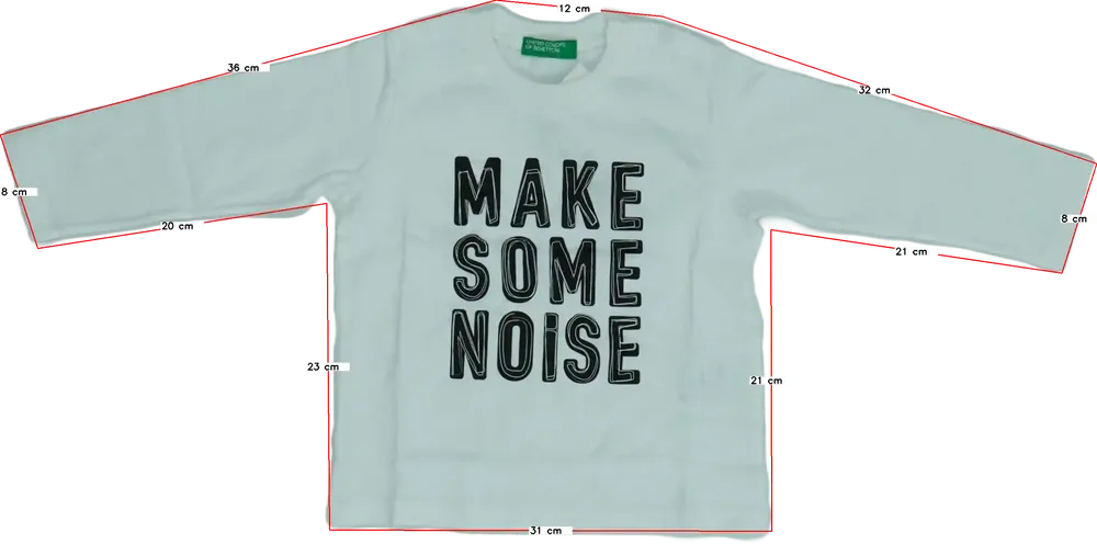 Fehér Benetton Hosszú ujjú felső EU 86 / UK 12-18 hónap / US 18 hónap