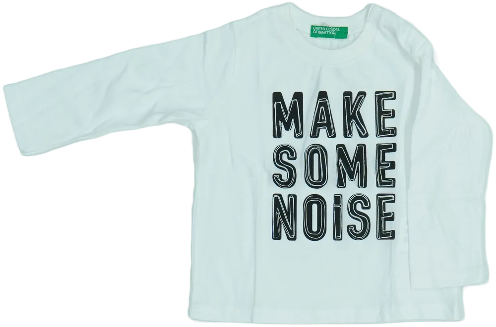 Fehér Benetton Hosszú ujjú felső EU 80 / UK 9-12 hónap / US 12 hónap