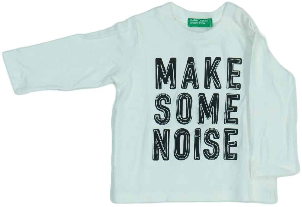 Fehér Benetton Hosszú ujjú felső EU 68 / UK 3-6 hónap / US 3-6 hónap