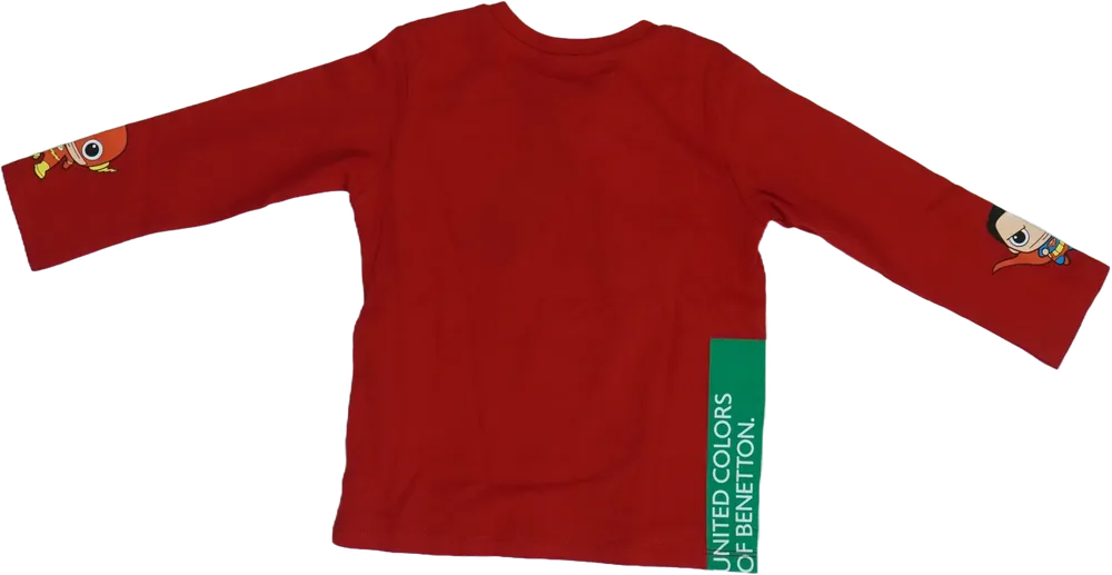 Piros Benetton Hosszú ujjú felső EU 86 / UK 12-18 hónap / US 18 hónap