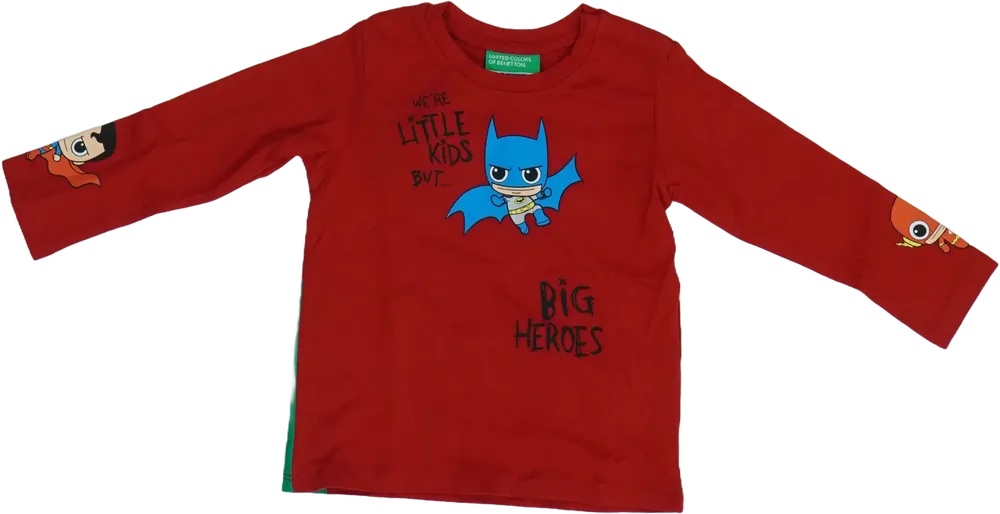 Piros Benetton Hosszú ujjú felső EU 86 / UK 12-18 hónap / US 18 hónap