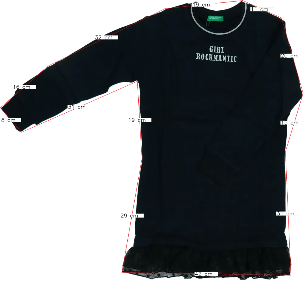 Fekete Benetton Ruha EU 128 / UK 8 év / US 8 év/M