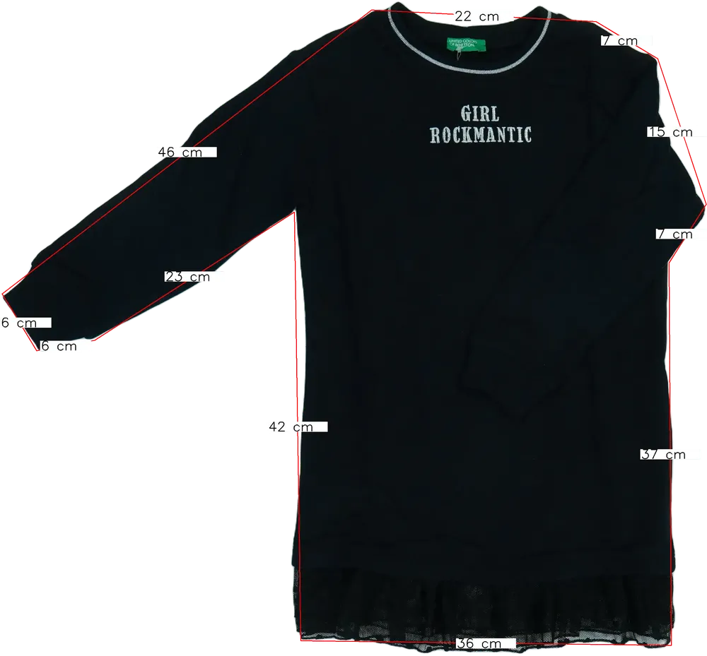 Fekete Benetton Ruha EU 122 / UK 7 év / US 7 év/M