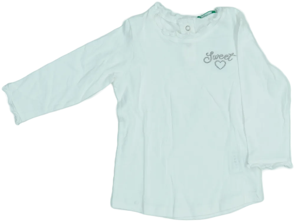 Fehér Benetton Hosszú ujjú felső EU 86 / UK 12-18 hónap / US 18 hónap