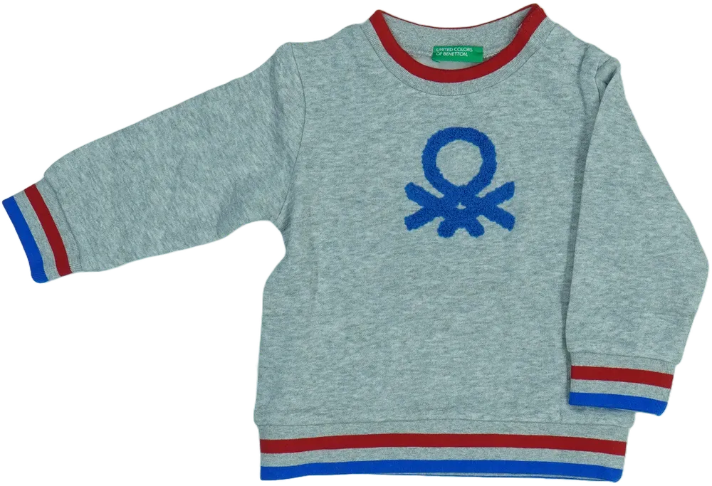 Szürke Benetton Pulóver EU 86 / UK 12-18 hónap / US 18 hónap