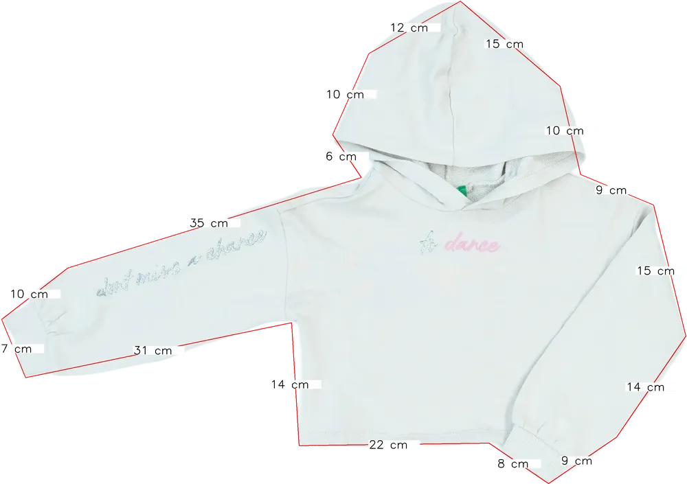 Fehér Benetton Kapucnis pulóver EU 122 / UK 7 év / US 7 év/M