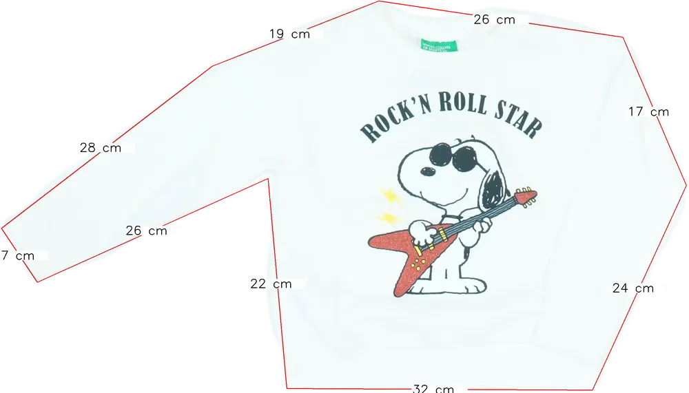 Fehér Peanuts Pulóver EU 110 / UK 5 év / US 5 év/XS