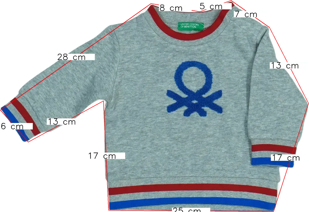 Szürke Benetton Pulóver EU 68 / UK 3-6 hónap / US 3-6 hónap