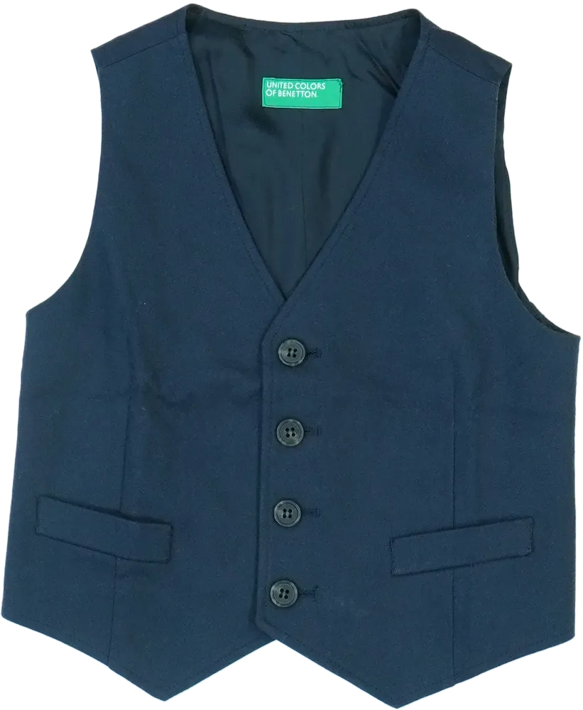 Kék Benetton Mellény EU 92 / UK 2 év / US 2T