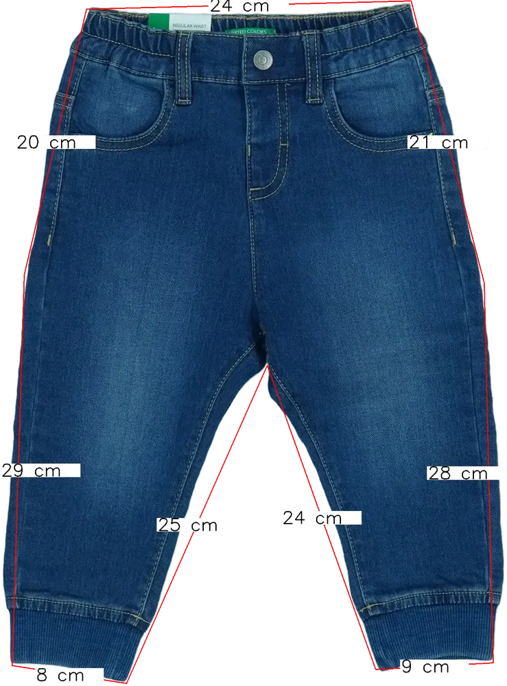 Kék Benetton Farmernadrág EU 92 / UK 2 év / US 2T