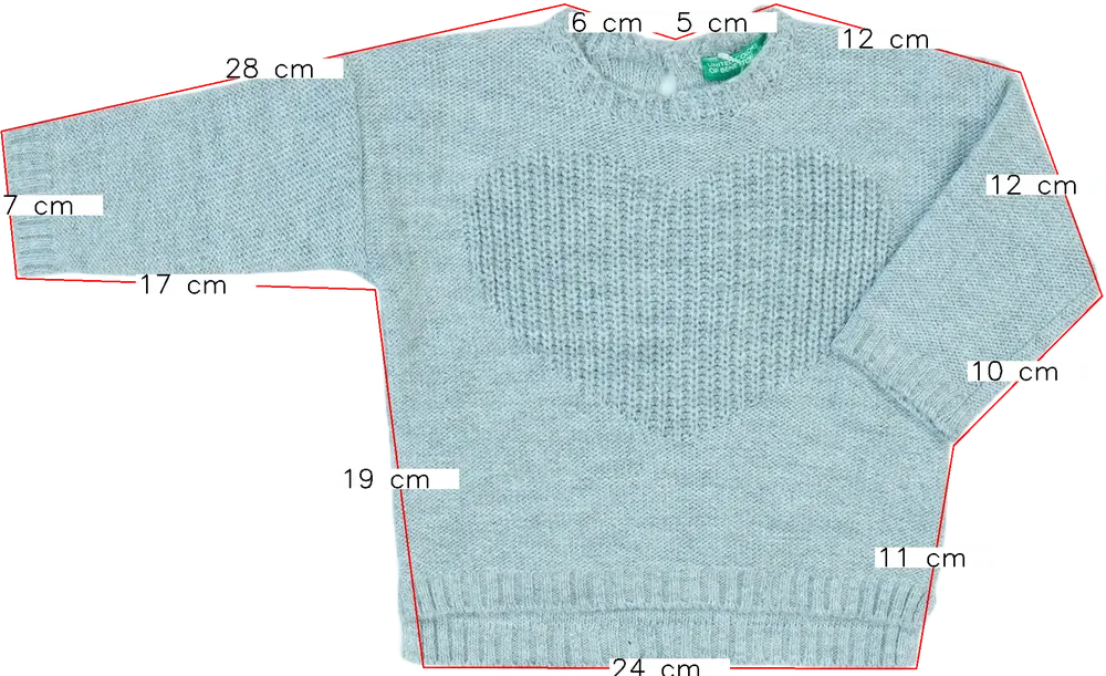 Szürke Benetton Kötött pulcsi EU 74 / UK 6-9 hónap / US 6-9 hónap