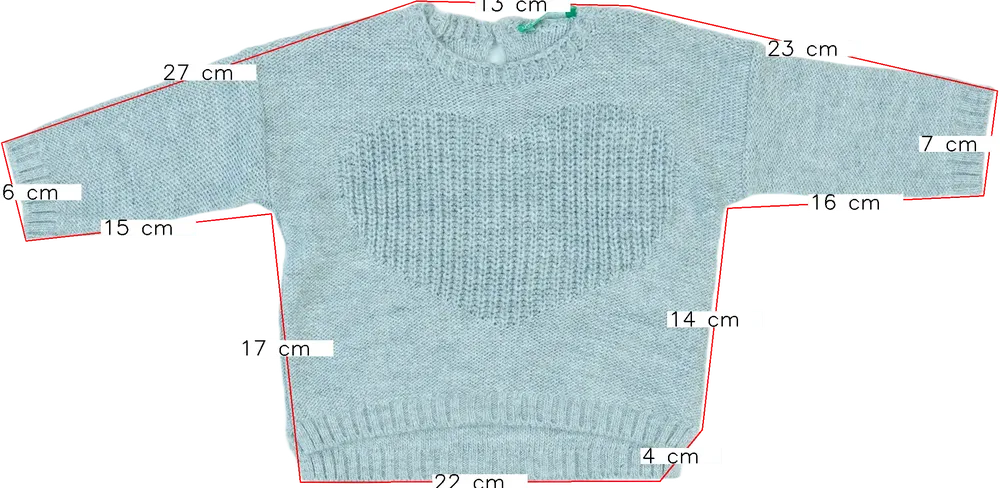 Szürke Benetton Kötött pulcsi EU 68 / UK 3-6 hónap / US 3-6 hónap