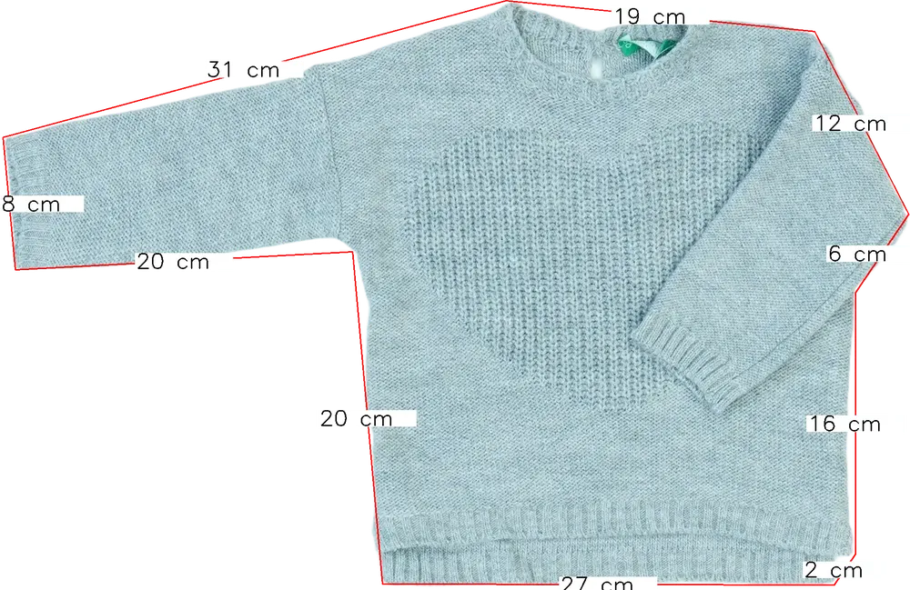 Szürke Benetton Kötött pulcsi EU 80 / UK 9-12 hónap / US 12 hónap