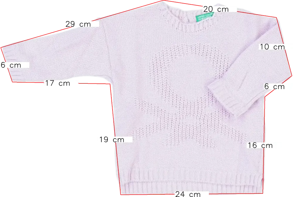 Rózsaszín Benetton Kötött pulcsi EU 74 / UK 6-9 hónap / US 6-9 hónap