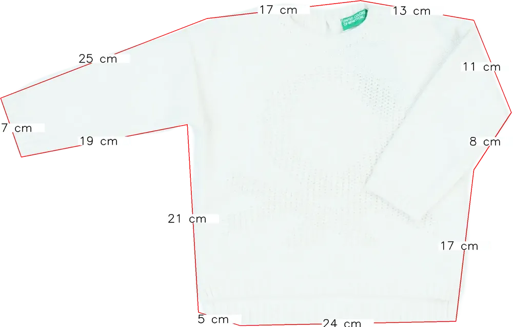 Fehér Benetton Kötött pulcsi EU 86 / UK 12-18 hónap / US 18 hónap
