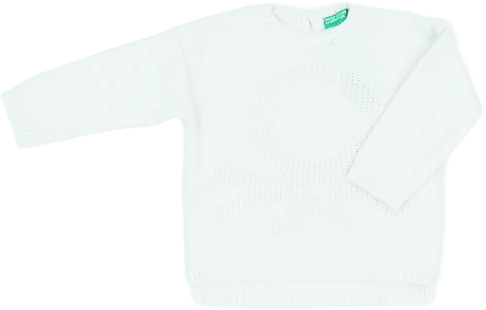 Fehér Benetton Kötött pulcsi EU 86 / UK 12-18 hónap / US 18 hónap