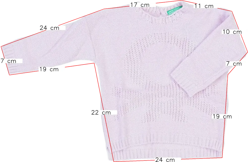 Rózsaszín Benetton Kötött pulcsi EU 80 / UK 9-12 hónap / US 12 hónap