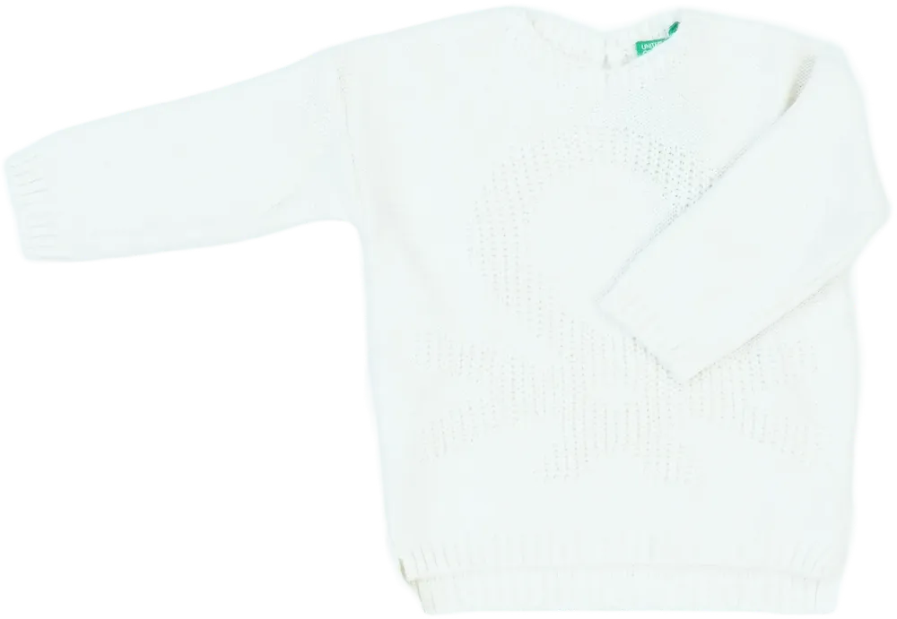 Fehér Benetton Kötött pulcsi EU 80 / UK 9-12 hónap / US 12 hónap