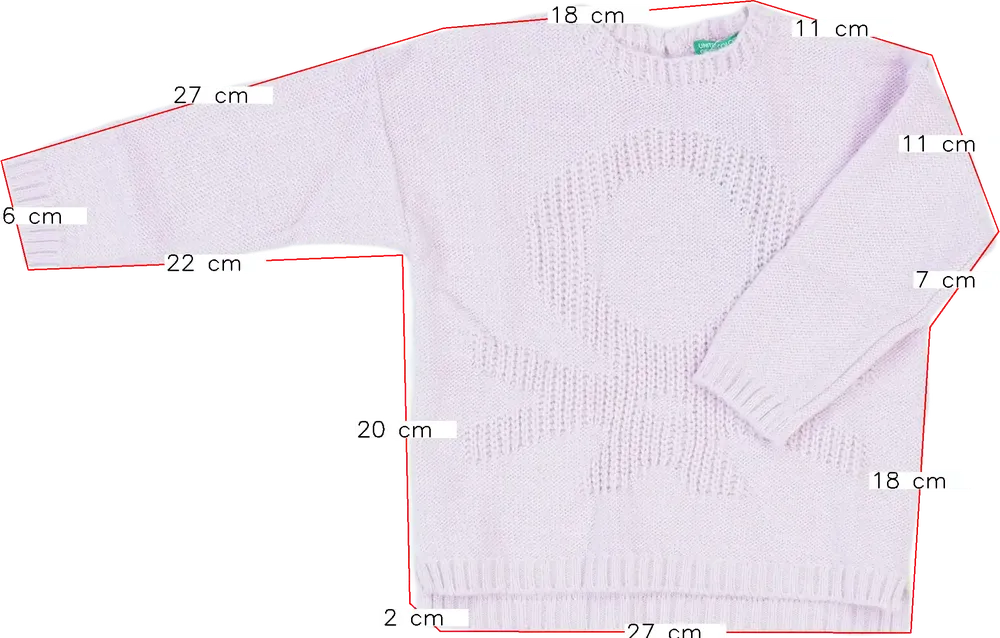 Rózsaszín Benetton Kötött pulcsi EU 86 / UK 12-18 hónap / US 18 hónap