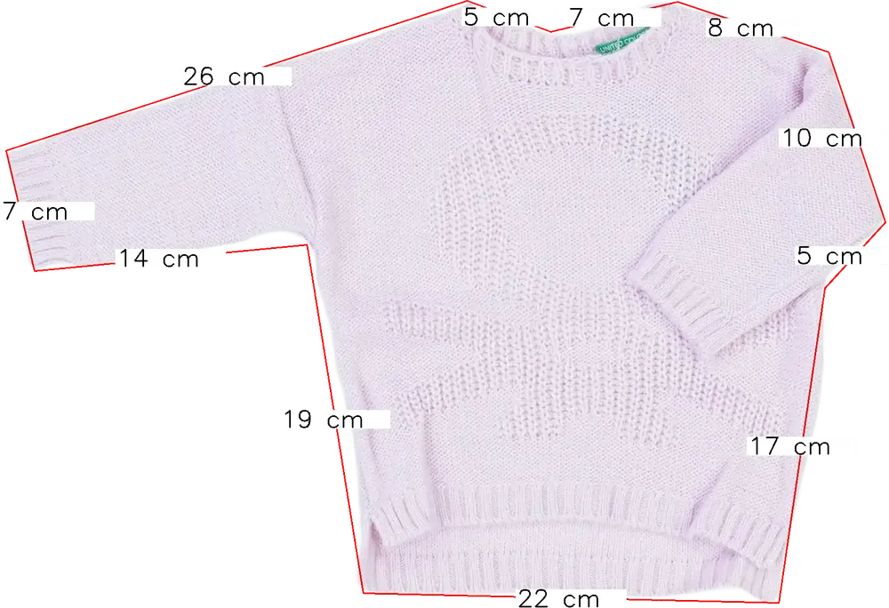 Rózsaszín Benetton Kötött pulcsi EU 68 / UK 3-6 hónap / US 3-6 hónap