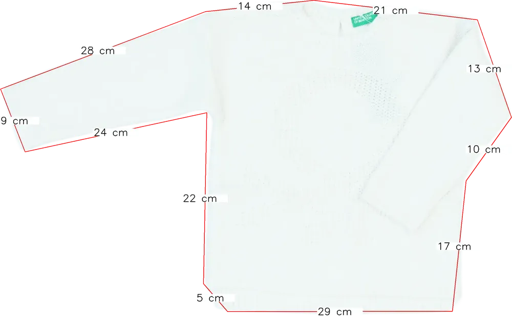 Fehér Benetton Kötött pulcsi EU 98 / UK 3 év / US 3T