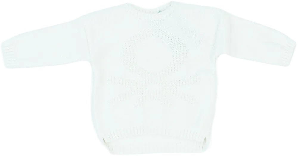 Fehér Benetton Kötött pulcsi EU 74 / UK 6-9 hónap / US 6-9 hónap