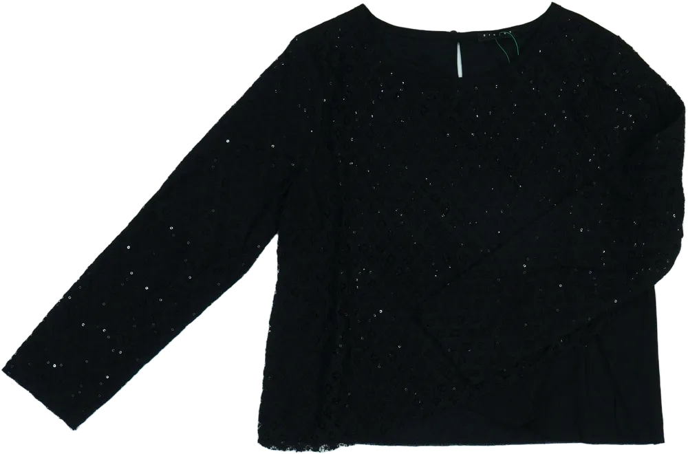 Fekete Sisley Blúz EU 146 / UK 11 év / US 12 év/L