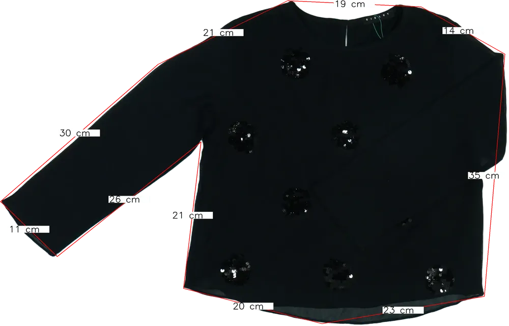 Fekete Sisley Blúz EU 122 / UK 7 év / US 7 év/M